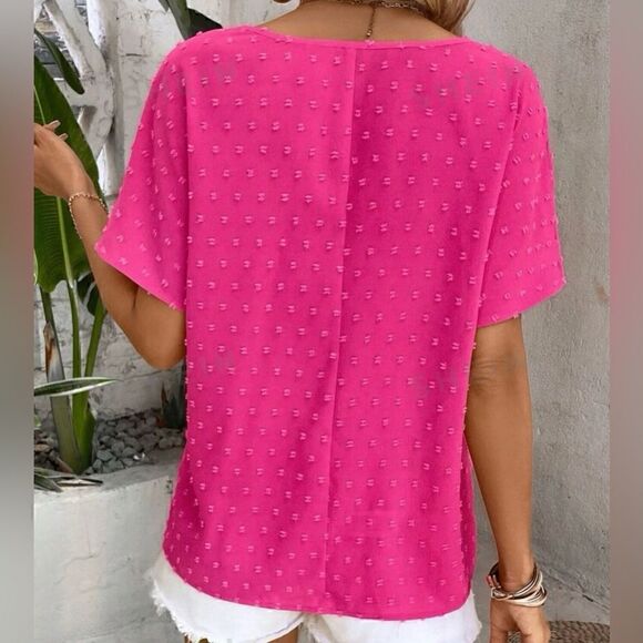 SHEIN Lune Swiss Dot Batwing Top - Picture 2 of 5